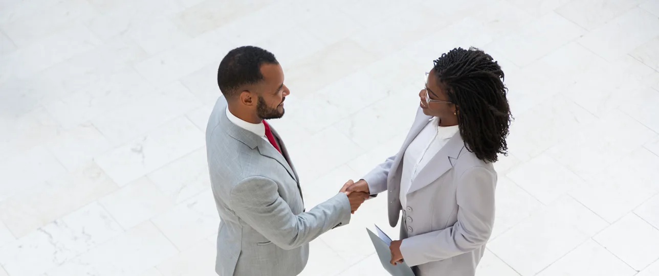 Research participants handshake